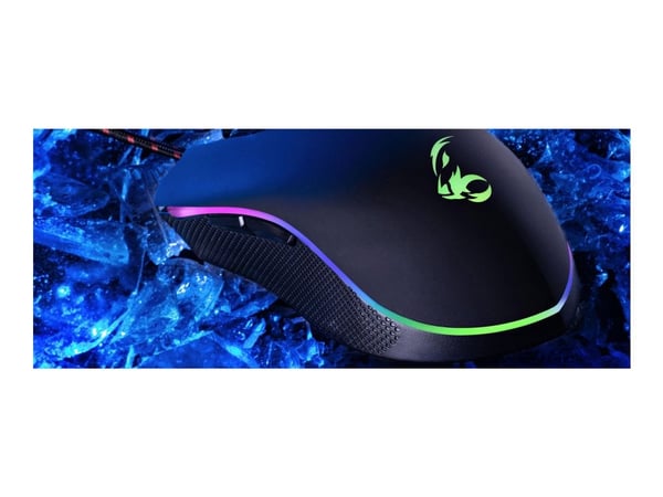 MediaRange Gaming Series GS201 - Mus - ergonomisk - 6 knappar - kabelansluten - USB 2.0 - svart - låda