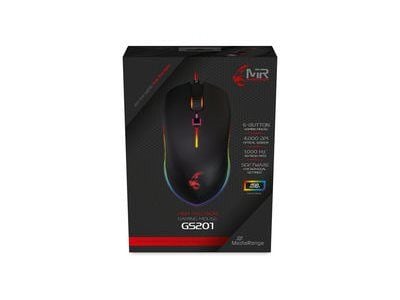 MediaRange Gaming Series GS201 - Mus - ergonomisk - 6 knappar - kabelansluten - USB 2.0 - svart - låda