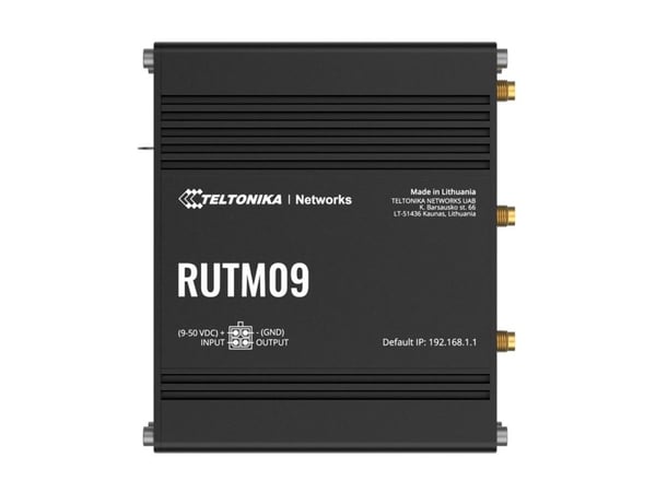 Teltonika RUTM09, Ethernet WAN, Gigabitti Ethernet, SIM-korttipaikka, musta
