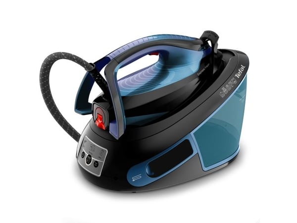 Tefal Express Vision SV8151 - Strykjärn med separat ånggenerator - sula Durilium AirGlide Autoclean - 2800 W - blå/svart