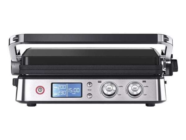 Braun CG 9040, Musta, Ruostumaton teräs, Suorakulmainen, Painikkeet, Rotaatio, Ritilä + Paistilevy, 851 cm², 370 x 230 mm