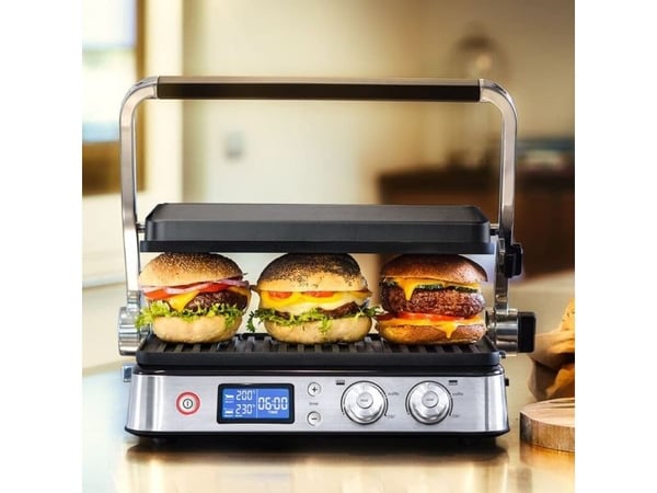 Braun CG 9040, Svart, Rustfritt stål, Rektangulær, Knapper, Rotasjon, Grillnett + steketakke, 851 cm², 370 x 230 mm