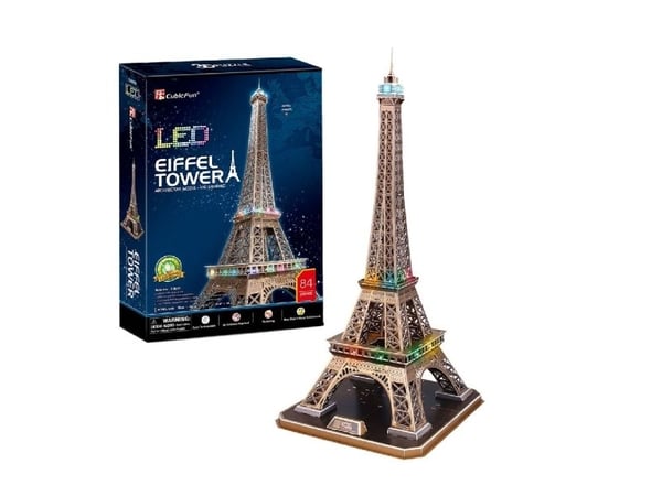 CubicFun Eiffel Tower LED, 84 stykker, Bygninger, 10 år CubicFun Eiffel Tower LED, 84 stykker, Bygninger, 10 år