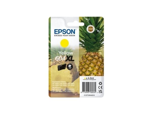 Epson Singlepack Yellow 604XL Ink, High (L) Yield, Keltainen, 4 ml, 1 kpl, 350 sivua, Kertapakkaus