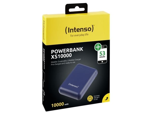 Intenso XS10000 - Powerbank - 10000 mAh - 3,1 A - 2 ulostuloa (USB, USB-C) - sininen