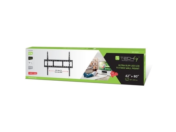 Techly ICA-PLB 860, 106,7 cm (42"), 2,03 m (80"), 60 kg, 800 x 600 mm, 800 x 600 mm, Svart