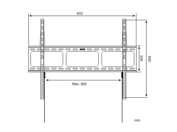 Techly ICA-PLB 860, 106,7 cm (42"), 2,03 m (80"), 60 kg, 800 x 600 mm, 800 x 600 mm, Svart