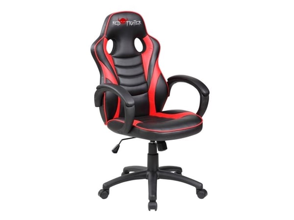 Red fighter C6, Universal gaming-stol, 90 kg, Polstret Sete, Polstret Rygg, Universell, Sort, Rød