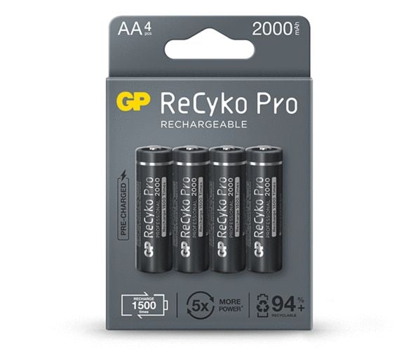 GP laddbart batteri ReCyko Pro AA / R6 2000mAh, 4 st GP laddbart batteri ReCyko Pro AA / R6 2000mAh, 4 st