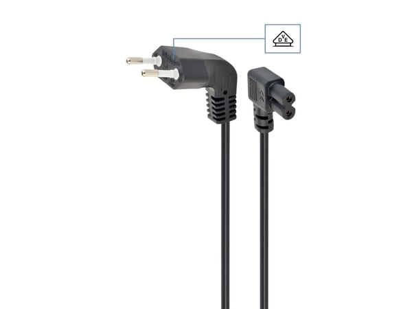 Gembird PC-184L, 1 m, CEE7/16, C7-liitin, H05VVV-F, 2,5 A