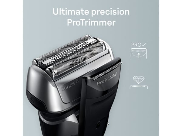 Braun Series 8 8517s, Hopea, Painikkeet, Akku, Sisäänrakennettu akku, 60 min, Laatikko