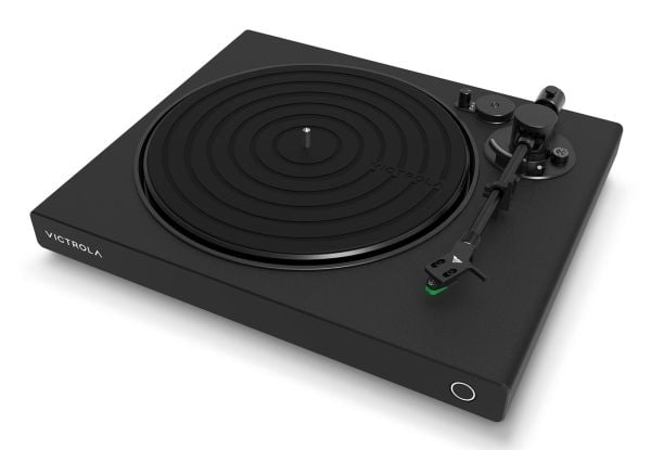 Victrola Hi-Res Onyx, Remdriven skivtallrik, Svart, Silver, Gjuten aluminium, Kolfiber, MDF, Plast, Gjuten aluminium, 33 1/3,45 RPM, 45 dB