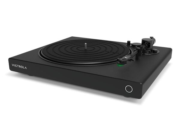 Victrola Hi-Res Onyx, Remdriven skivtallrik, Svart, Silver, Gjuten aluminium, Kolfiber, MDF, Plast, Gjuten aluminium, 33 1/3,45 RPM, 45 dB