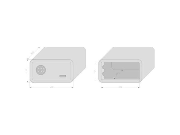 BASI mySafe 430, Veggmonterbar safe, Bærsmak, Kode, Elektronisk, Vegg, Batteri, AA