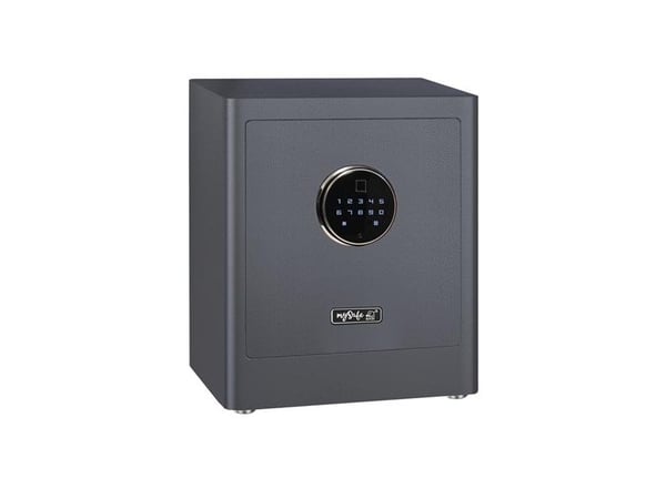 BASI mySafe Premium 350, Frittstående safe, Grå, Elektronisk, Kode, Fingeravtrykksleser, 1 hyller, Batteri, AA