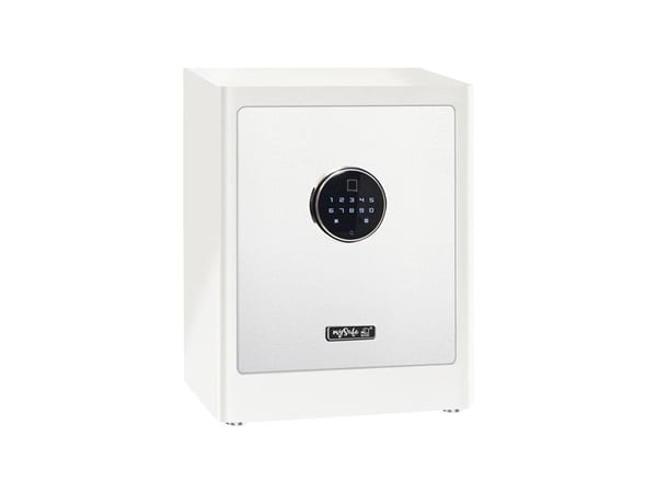 BASI mySafe Premium 450, Frittstående safe, Hvit, Elektronisk, Kode, Fingeravtrykksleser, Vegg, 1 hyller, Batteri