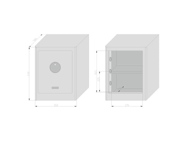 BASI mySafe Premium 450, Frittstående safe, Sort, Elektronisk, Kode, Fingeravtrykksleser, Vegg, 1 hyller, Batteri