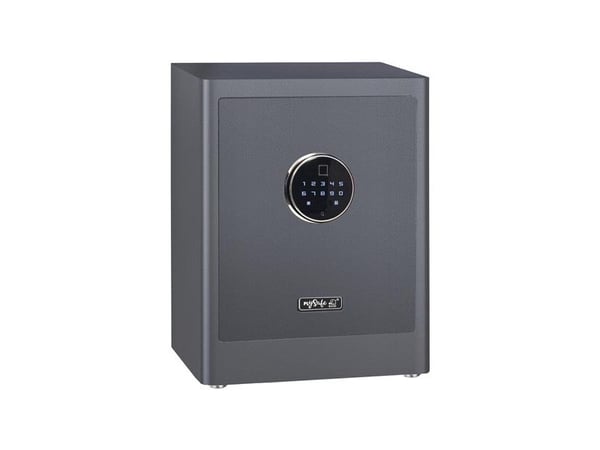 BASI mySafe Premium 450, Frittstående safe, Grå, Kode, Elektronisk, Fingeravtrykksleser, Vegg, 1 hyller, Batteri
