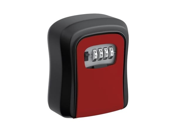 BASI SSZ 200, Veggmonterbar safe, Sort, Rød, Kombinasjonslås, Aluminium, Vegg, Nøkkel