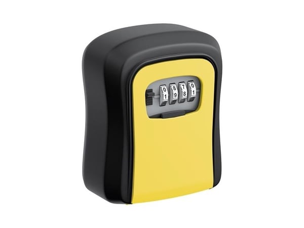 BASI SSZ 200, Veggmonterbar safe, Sort, Gult, Kombinasjonslås, Aluminium, Vegg, Nøkkel