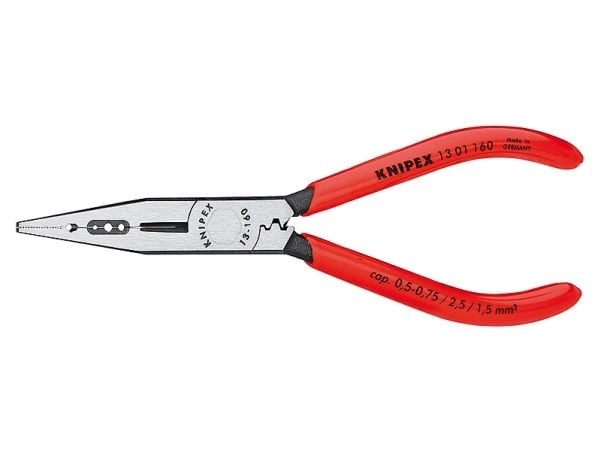 Knipex 13 01 160, Nåltänger, Kromvanadinstål, Plast, Röd, 160 mm, 112 g