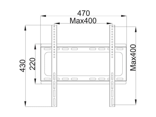 Techly ICA-PLB 262M, 63,5 cm (25"), 142,2 cm (56"), 40 kg, 200 x 200 mm, 400 x 400 mm, Musta