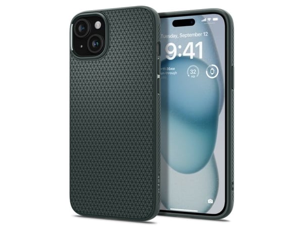Spigen ACS06792, Mobilskal, Apple, iPhone 15, 15,5 cm (6.1"), Grön