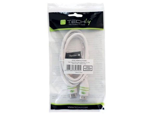Techly Technically 5.0m HDMI M/M HDMI-kaapeli 5m HDMI tyyppi A (standardi) Valkoinen