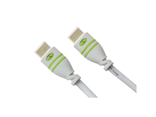 TECHly - HDMI-kabel med Ethernet - HDMI hann til HDMI hann - 5 m - trippel beskyttelse - hvit - 4K-støtte