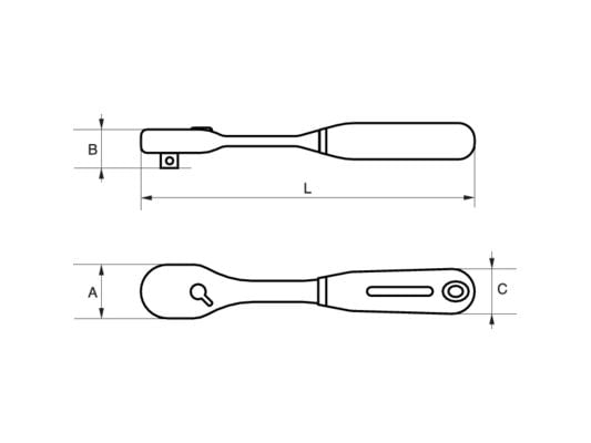 Bahco Skraldenøgle 1/2,TYPE"SLIM"72T