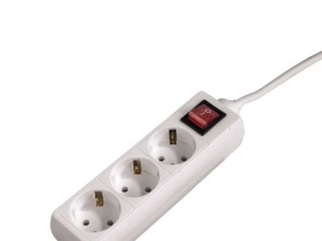 Hama 00108815, 3 AC-utgångar, 230 V, 3500 W, Vit, Plast, 5 m