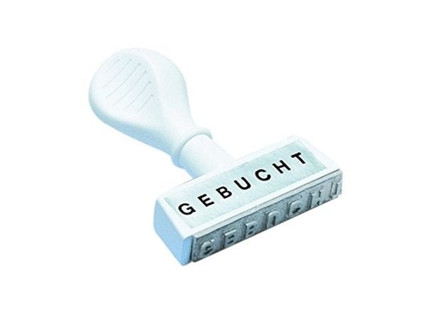 WEDO textstämpel BOOKED 19312 45mm plast vit
