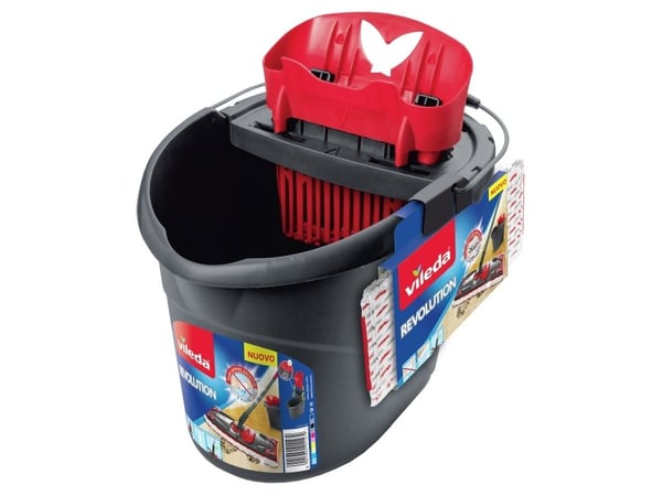 Vileda SuperMocio Revolution Sistema, Mop & bucket set, Mikrofiber, Svart, Röd, Vit, Enkel hink