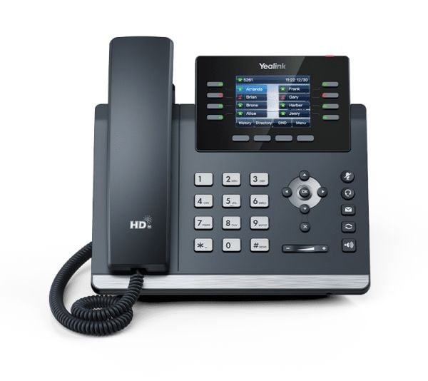 Yealink SIP-T44W - VoIP-telefon med opkalds-ID - 5-vejs opkaldskapacitet - SIP, RTCP-XR, VQ-RTCPXR, SRTP - 12 linier - klassisk grå