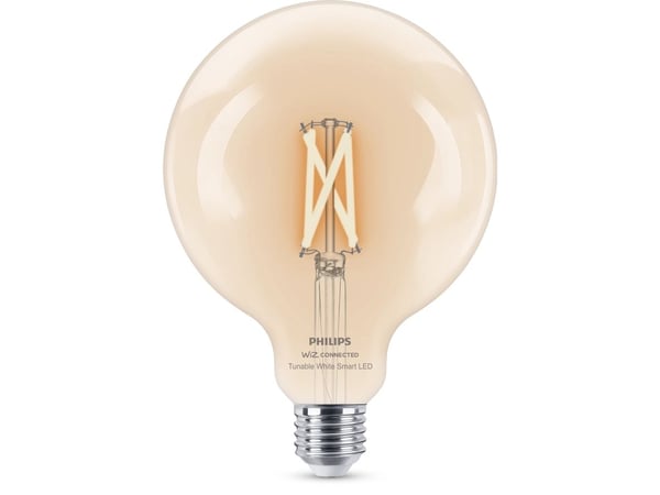 Philips Älykäs LED-filamenttilamppu G125, E27-kanta, 806 lm, Älylamppu, Wi-Fi/Bluetooth, Läpinäkyvä, Wi-Fi 4 (802.11n), 802.11b, 802.11g, LED, E27