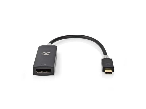Nedis USB-C 3.1 Adapter Cable - USB-/DisplayPort-adapter - USB-C (hane) till DisplayPort (hona) - USB 3.1 - 20 cm - antracit