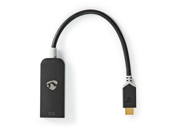 Nedis USB-C 3.1 Adapter Cable - USB-/DisplayPort-adapter - USB-C (hane) till DisplayPort (hona) - USB 3.1 - 20 cm - antracit