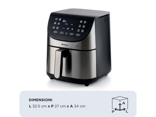 Ariete 4628/00, varmluftsfritös, 7 L, 2,8 kg, 35 °C, 200 °C, Enkel