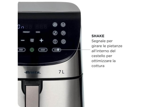 Ariete 4628/00, varmluftsfritös, 7 L, 2,8 kg, 35 °C, 200 °C, Enkel
