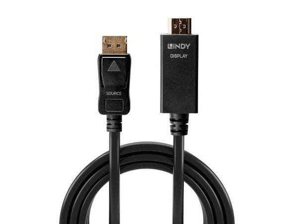Lindy 36921, 1 m, DisplayPort, HDMI-tyyppi A (vakio), Uros, Uros, Suora