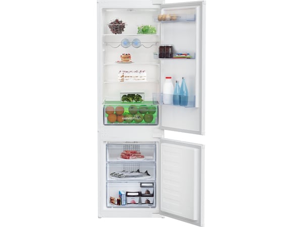 Beko BCHA275K4SN - Kylskåp/frys - bottenfrysskåp - inbyggd - bredd: 54 cm - djup: 54.5 cm - höjd: 177.5 cm - 262 liter - Klass E - vit