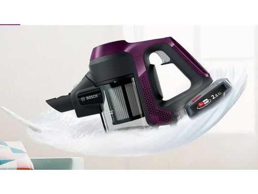 Bosch BCS6111P, 2-i-1 stavstøvsuger, Uten pose, Blåbær, Rektangulær, Tørr, 85 dB
