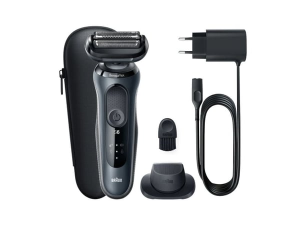Braun Series 6 61-N1200s, Barberingsmaskin, Sort, Rustfritt stål, Knapper, Sort, LED