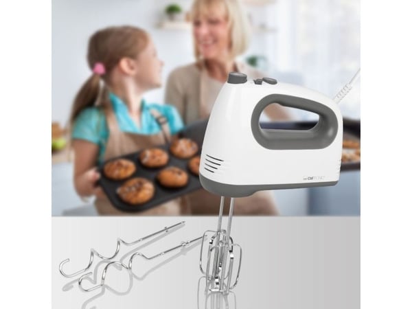 Clatronic HM 3775, Käsisekoitin, Harmaa, Valkoinen, Sekoitus, Painikkeet, 400 W, 220 - 240 V