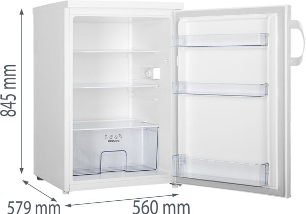Gorenje R492PW - Kjøleskap - bredde: 56 cm - dybde: 57.9 cm - høyde: 84.5 cm - 133 liter - Klasse E - hvit