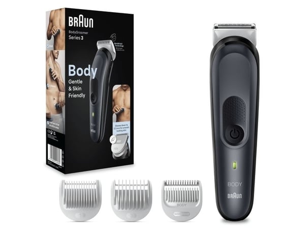 Braun BodyGroomer 3 BG3340, AC/Akku, Musta, Harmaa