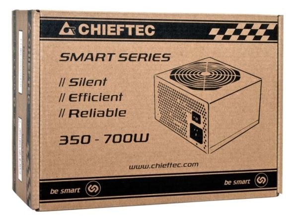 Chieftec Smart Series GPS-400A8 - Nätaggregat (intern) - ATX12V 2.3 - 80 PLUS - AC 230 V - 400 Watt - aktive PFC - svart