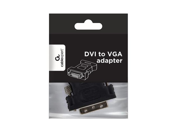 Gembird A-DVI-VGA-BK, DVI-A, VGA 15-pin, Musta, Metallinen