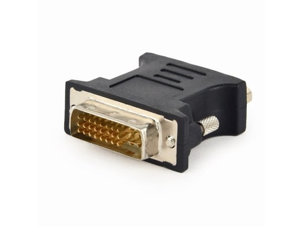 Gembird A-DVI-VGA-BK, DVI-A, VGA 15-pin, Musta, Metallinen