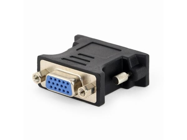 Gembird A-DVI-VGA-BK, DVI-A, VGA 15-pin, Musta, Metallinen